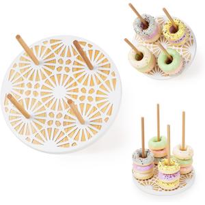 Donut Wall Stand,Doughnut Display Stand,Bagel Holder for Party, Dessert Table,Birthday, Wedding, Baby Shower, Bridal Showers,Party Supplies (Round)