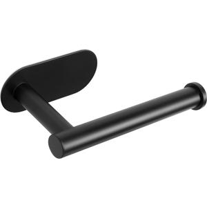 NearMoon Toilet Paper Holder Self Adhesive, Premium Thicken SUS304 Stainless Steel Rustproof Adhesive Toilet Roll Holder no Drilling for Bathroom, Kitchen, Washroom (1 Pack, Matte Black)