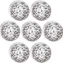 80 Pcs Disco Ball Cutouts for Bulletin Board Discoball Party Hanging Decoration Ball Stickers Paper Cutouts with Glue Points for Hippie Christmas Decor Sliver Disco Party Supplies