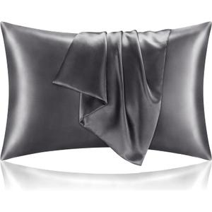 BEDELITE Satin Pillowcase for Hair and Skin, Super Soft and Cooling Similar to Silk Pillow Cases 2 Pack with Envelope Closure, Gift for Women Men(20"x36" King Size, Dark Grey) (King (20x36 Inch))