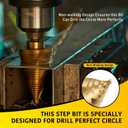 Anfrere Large Step Drill Bit, 1/4 to 2-3/8 inch High Speed Steel Drill Cone Bits for Sheet Metal Hole Drilling Cutting, Sprial Unibit Extra Large 2-3/8 inch