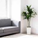 Artificial Dracaena Tree 5FT with White Tall Planter - Faux Tree Tall Fake Floor Plant in Pot-Artificial Plants Indoor for Home Office Living Room Dcor (Dracaena 5ft)
