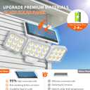 WdtPro Solar Lights Outdoor Motion Sensor, 3500LM Bright Solar Flood Lights Outdoor, Adjustable & Upgrade Glass Panel, Wireless LED Solar Powered Security Spot Lights Waterproof for Yard-2Pack, White