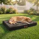 Sytopia Indestructible Dog Bed, 42" XL Chew Proof Dog Bed for Extra Large Dogs (90 lbs), Durable Waterproof Pet Bed, Chew Resistant Dog Crate Pad, Washable Cover, Indoor & Outdoor Use, Black