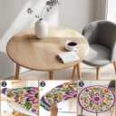 Round Tablecloth Waterproof Fitted Boho Colorful Tablecloths Decor for Home Kitchen Dining Party Patio Indoor and Outdoor, 60 Inch