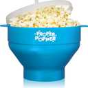 The Original Proper Popper Microwave Popcorn Popper, Silicone Popcorn Maker, Collapsible Bowl BPA Free & Dishwasher Safe - (Turquoise)