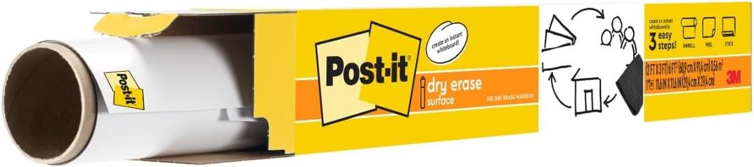 Post-it Pizarra autoadhesiva de borrado en seco de 3 x 2 pies, Blanco