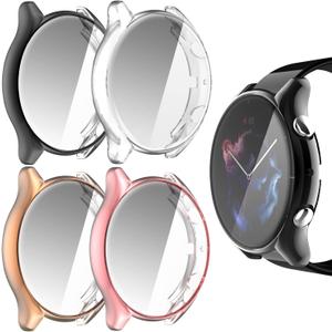 ECSEM Case Compatible with Amazfit GTR 3/GTR 3 Pro Screen Protector,Full Cover Protective Case TPU Plated Bumper Protector Case All-Around Shell for Amazfit GTR 3/GTR 3 Pro Smartwatch Accessory