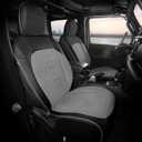 FREESOO Seat Covers for Jeep Wrangler 4 Door JL 2018 2019 2020 2021 2022 2023 2024 2025 1:1 Custom Seat Covers Without Rear Cup Holder - BlackGrey