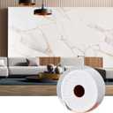 KASARO Peel and Stick Backsplash Wall Tile, 118x47 inch Self-Adhesive Thicker Waterproof 3D Panel, PET Marble White with Gold Stripes Decor Accent for Kitchen, Bathroom, 1 Piece