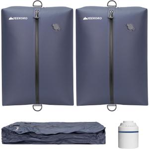 Vacuum Bag for Travel, Professional IPX8 Waterproof Reusable Vacuum Compression Bags for Travel Suitcases, Durable Space Saver Bag(2 PACK Navy Blue,With Pump)