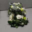 Sggvecsy 6Pcs 46.5Ft Artificial Rose Vine Fake Flower Garland Floral Garland Faux Silk Hanging Vine Rose Ivy Vines for Wedding Arch Party Wall Garden Ceremony Background Outdoor Decor (White)