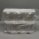 Hedume 2 Pack 3 Grids Clear Seasoning Box with Handle and Spoon, Seasoning Storage Container Rack Combo Set with Removable Cruet Jars for Spice Salt Sugar