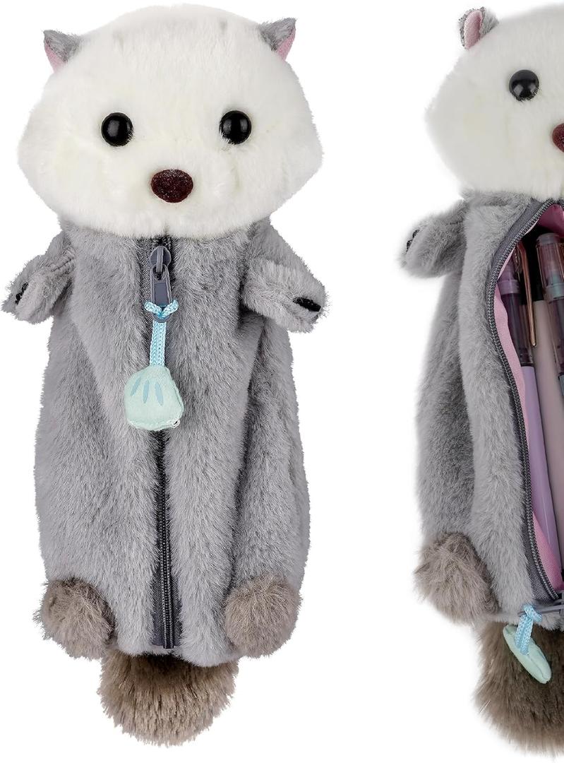 Otter Pencil Pouch, Cute Otter Zipper Pencil Pouch, Plush Animal Pencil Case Bag for Office Classroom Supplies