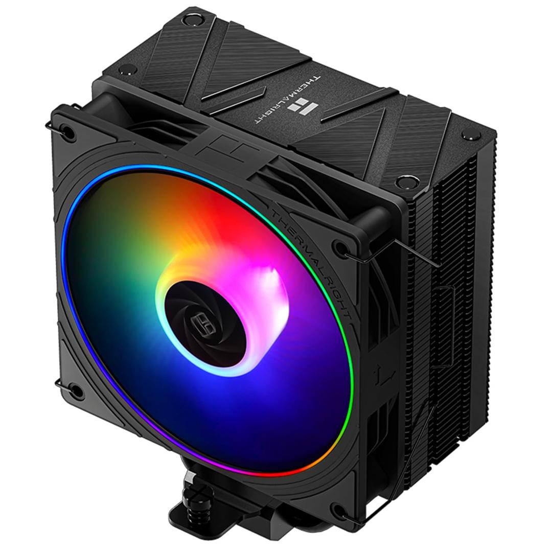 Thermalright Assassin Spirit 120 EVO Black CPU Cooler, 120mm PWM Quiet ARGB Fan, AGHP 4th Technology, Supports Intel LGA1700/1150/1151/1200, AMD AM4 AM5, Computer Cooler