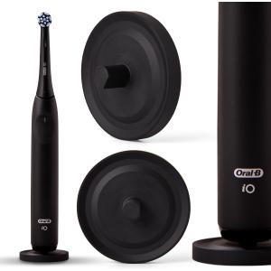 Black Oral-B Compatible Electric Toothbrush Holder for Bathroom, Aluminum Oral B Toothbrush Holder with Hygienic Drip Capture Stops Toppling with Metal Toothbrush Stand - Pack of 1