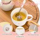 White Elephant Gifts for Women Cute Elephant Mug with 3D elephant Inside Kawaii Ceramic Coffee Mug Tea Cup with Lid Spoon Friendship Birthday Christmas Gifts for Women Men Sisters Friend Coworkers