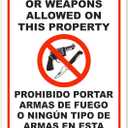 Brimar - 7" x 10" - Bilingual No Firearms or Weapons Sign - 3.5 Mil InfiniStick Vinyl Label - Easy Installation - Versatile Application