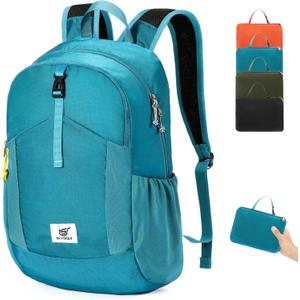 SKYSPER Small Hiking Backpack for Men Women 20L RFID Packable Daypack Ultralight Foldable Back Pack Lightweight Collapsible Travel Day Pack (Cyan)