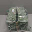 Vesici 4 Pcs Green Macrame Storage Basket for Shelves 13 in 11 in Boho Storage Basket Hand Woven Boxes with Wood Handles Beads Decorative Countertop Toilet Tank Cabinet Organizer for Home Room Decor