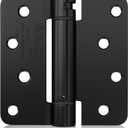 Haidms 6 Pack Spring Hinge 4 Inch Matte Black Self Closing Door Hinges with 1/4'' Radius Corner Adjustable Tension for Residential & Heavy-Duty Door Hardware