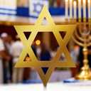 4 ft Hanukkah Star of David Cardboard Stand up Cutout Life Size Hanukkah Jewish Festival Party Decoration Backdrop Photo Prop Standup Religious Star of David Standup Cardboard for Party Supply