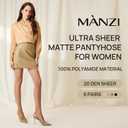 MANZI Pantyhose for Women Nylon Sheer Tights Under Dress 20D 6 Pairs