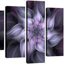 TutuBeer 5 Panel Bauhinia Chinese Redbud Purple Flower Plant Botany Picture Flower Artwork Oil Painting on Canvas Stretched and Framed Giclee Print Home Decoration Living Room Bedroom Wall Art Hanging