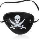 Beelittle Captain Pirate Costume Accessories Set Red Headband Pirate Skull Eye Patch Gold Earrring Necklace