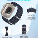 Upgraded Ocean Band Compatible with Apple Watch Ultra 3/2/1 49mm, S11/S10 46mm, 9/8/7 45mm, SE3/SE2/SE/6/5/4 44mm, 3/2/1 42mm, Metal Connector Breathable Sport Watch Strap for Men Women