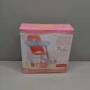 JC Toys - Doll High Chair | Fits Dolls up to 17" | Easy to Clean | Simple Assembly | 7 Piece Play Set| Ages 2+, Pink/Blue