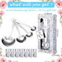 Yinder 50 Set Heart Shaped Measuring Spoons Wedding Favors for Guests Measuring Spoon Favors Gift with Gift Box and Thank You Card for Wedding Bridal Shower Baby Shower Birthday Souvenirs(Silver)