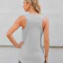 G4Free Racerback Workout Tank Tops for Women High Neck Athletic Long Tanks Fast Dry Sleeveless Pilates Running Shirts