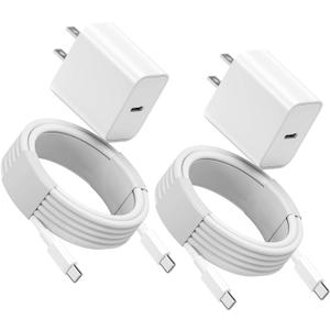 10FT for iPhone 17 16 15 Original Charger Fast Charging, Long USB C to C Charger Cable Cord with 20W Type C Fast Charger Block for iPhone 17 Pro Max/17Pro/16e/16 Pro/16 Plus/15/15 Pro max,iPad 2Pack