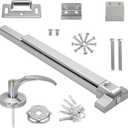 31.5/80cm Stainless Steel Commercial Door Push Bar Panic Exit Device with Exterior Lever Handle - Fits 30"-37" Wood & Metal Doors