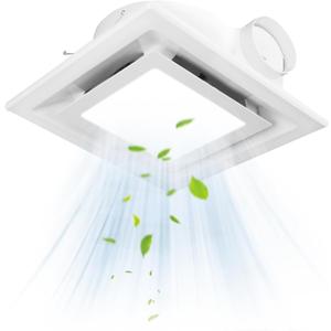 2 in 1 Bathroom Exhaust Fan with Light, 40W Vent Fan with 28W LED Light Combo, Low Noise Bathroom Ventilation Fan for Home Bath Office Hotel (12 INCH)