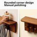 Paint Wood Wall Mounted Coat RackHooks Piano Key Hangers Natural Solid Wood Hanger Non-Woven Fabric Clothes Hangers for Closet, Kitchen, Bedroom, Bathroom, Entryway (Tray walnut-beech, 12 Hooks)