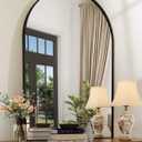 MZON 24 * 36 Inch Arched Black Mirror, Arched Bathroom Mirror, Arch Mirrors for Wall, Vanity, Entryway&Livingroom, Metal Frame&Tempered Glass, Anti-Rust, Modern Home Decor