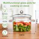 Glass Pots for Cooking on Stove, 1.5L/50OZ Simmer Pot with Lid,High Borosilicate, Heat-Resistant Safety Glass Pot for Stove, Suitable for Pasta, Soup, Milk, Fruit, Tea
