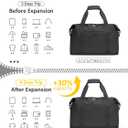 Expandable Travel Duffle Bags Weekender Overnight Bags for Women Men Hospital Bag for Women Labor Delivery with Toiletry Bag Waterproof, Blac