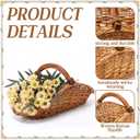 Remerry Wicker Gathering Basket with Handle Flower Picking Basket Handwoven Wicker Garden Trug for Picnic Countryside Gathering Vegetables Harvesting Storage(18.5 x 10 x 9 Inch, Light Brown)