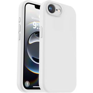 Vooii Compatible with iPhone 16e Case, Liquid Silicone Upgrade [Camera Protection] [Soft Anti-Scratch Microfiber Lining] Shockproof Phone Case for iPhone 16e 6.1 inch - White