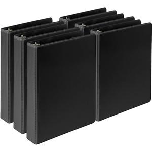Samsill 4 Inch 3 Ring Binders, Made in USA, Economy Round Ring, Clear View Cover, 675 Sheet Capacity - for School, Home, Office - Black, 4 Pack