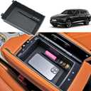 2025 2026 GV80 Center Console Organizer for Genesis GV80 (2.5T AWD/3.5T AWD), Durable ABS Plastic&Anti-Slip Rubber Mats 2026 GV80 Armrest Tray Insert 2025 GV80 Accessories (with Black Mats) (Front-Armrest Box)