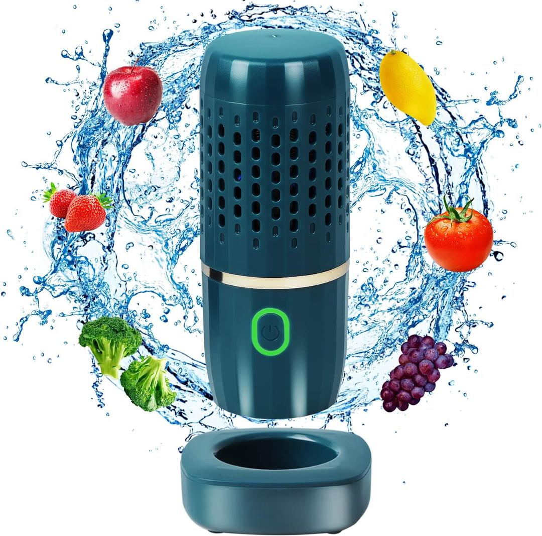 Fruit and Vegetable Cleaning Machine, Fruit Cleaner Device in Water, Portable Food Purifier Vegetable Washer,Ultrasonic Fruit Washer for Rice,Bean, Meat