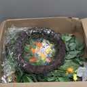 Spring Summer Wreaths for Front Door 24 Inch, Luxury Orange Blue Floral Wreath with Daisies Buttercup & Blue Butterflies, Spring Summer Wreath for Porch Home Wall Window Decor Indoor Outdoor Use