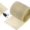 MECCANIXITY Carpet Cord Cover, 10ft Floor Cover Cord Strip Wire Protector Cable Management for Office Home, Khaki
