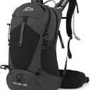 Hiking Backpack,35L Waterproof Hiking Daypack with 3L Water Bladder and Rain Cover, Lightweight Travel Camping Backpack for Men Women (Black)