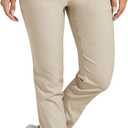 Willit Women's Golf Pants Stretch Casual Pull on Pants Quick Dry Hiking Pants (Medium, Khaki)
