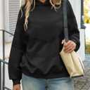 Fisoew Womens Oversized Hoodies Fall Long Sleeve Sweatshirts Casual Loose Lace Y2K Cute Pullover Tops (Black, S)